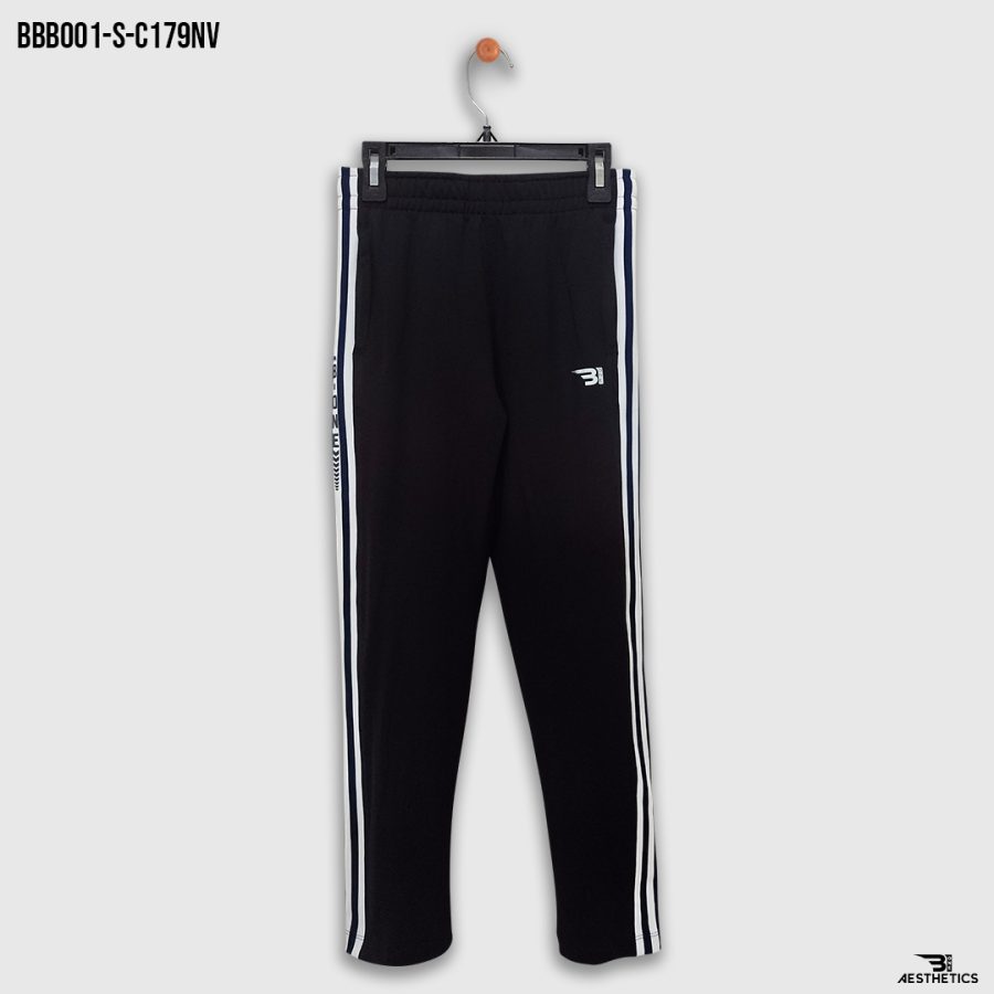 kids navy blue stripe black bottom