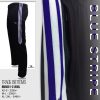 blue contrast full black track bottoms