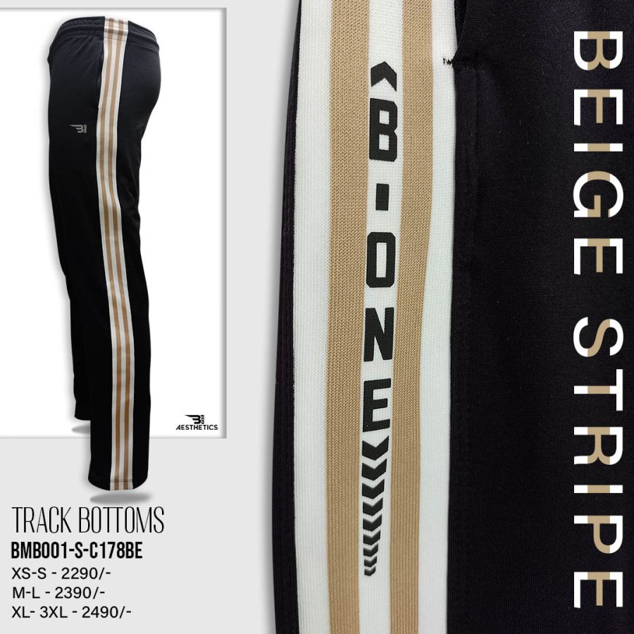 beige stripe black bottom