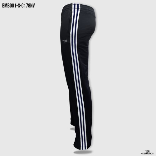 navy blue stripe black bottom