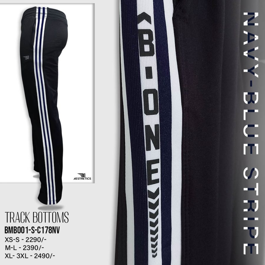navy blue stripe black bottom