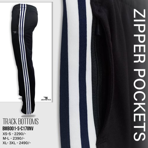 navy blue stripe black bottom