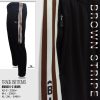 brown contrast full black track bottoms