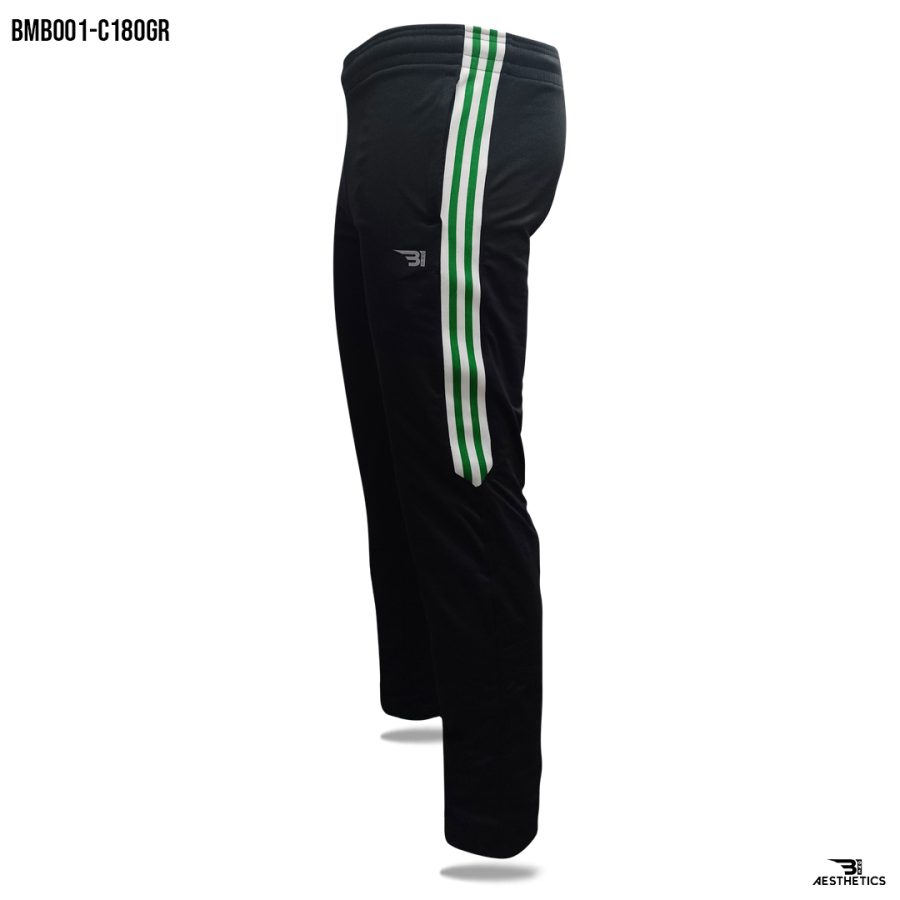 green contrast full black track bottoms