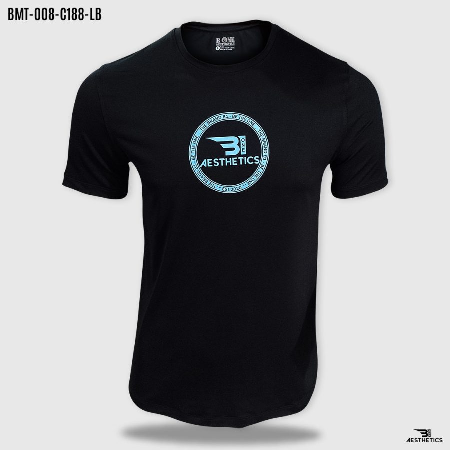 back to black light blue print t-shirt