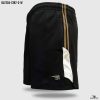 men's side brown contrast black short