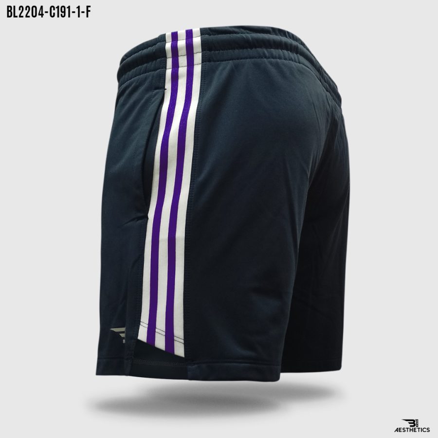 men's side full stripe blue short
