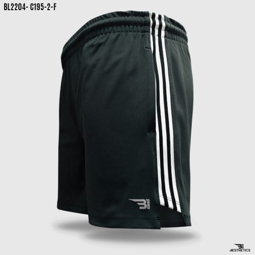 men's side full stripe gray short