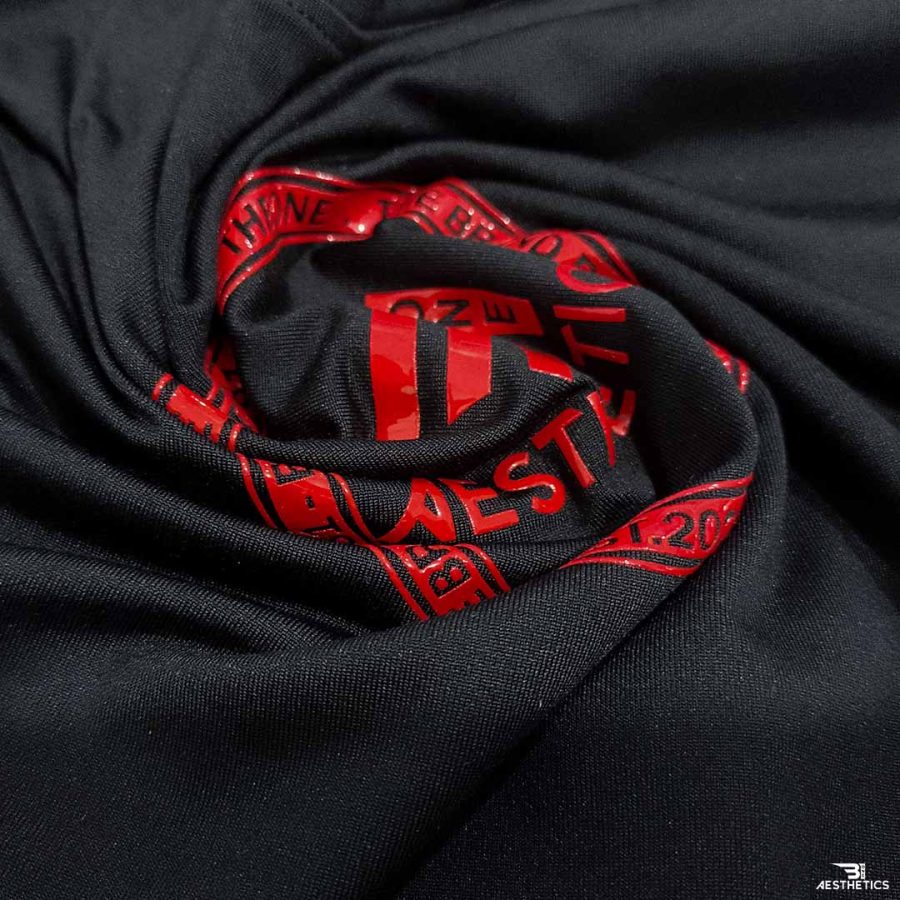 long sleeve print t shirt red