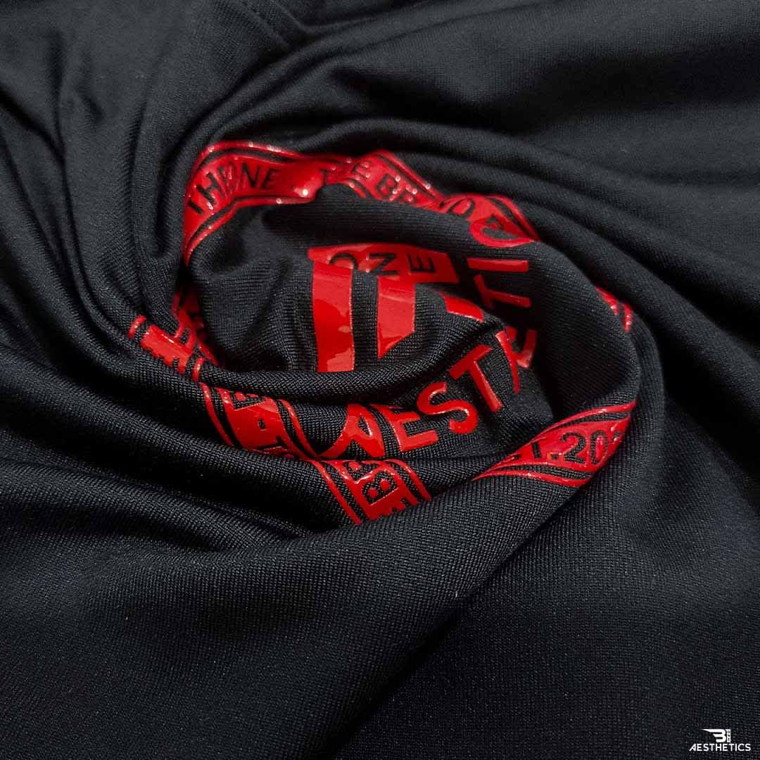 long sleeve print t shirt red