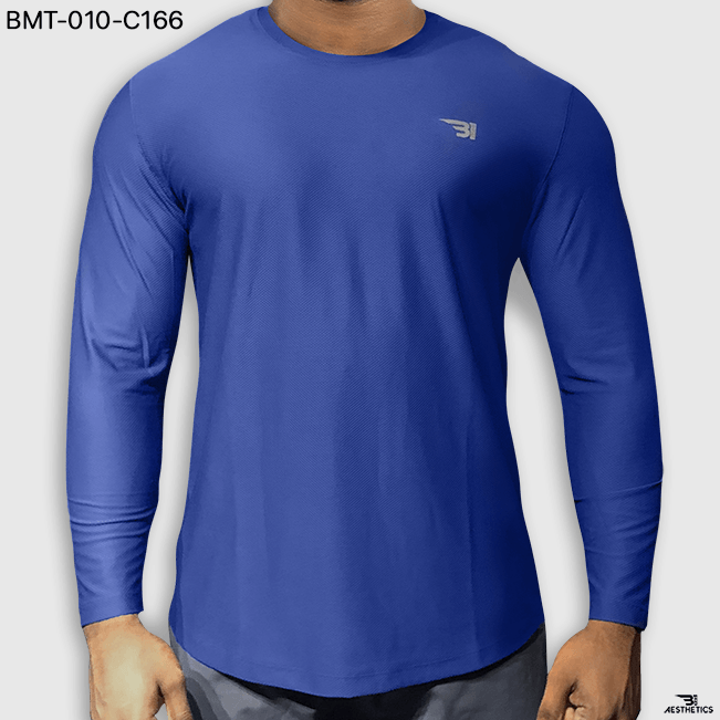 royal blue long sleeve crew neck t shirt