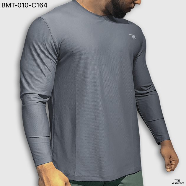 grey long sleeve crew neck t shirt