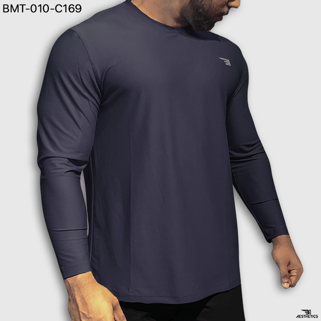 dark greyish purple long sleeve crew neck t shirt