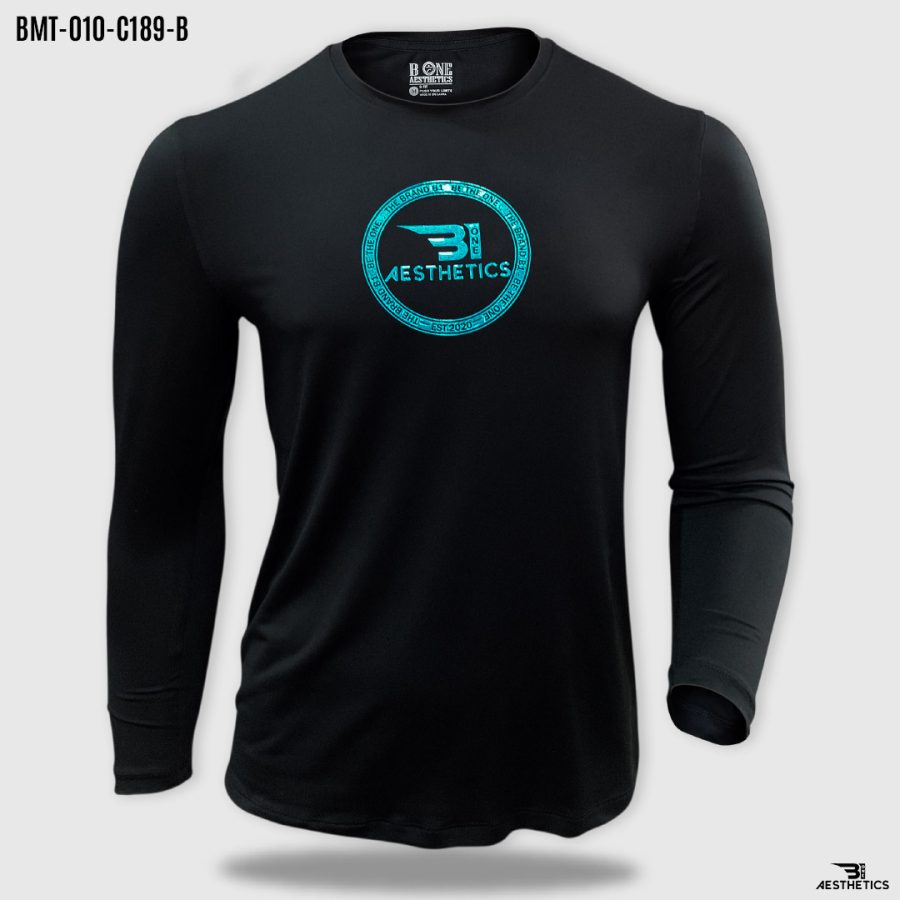 long sleeve print t shirt blue