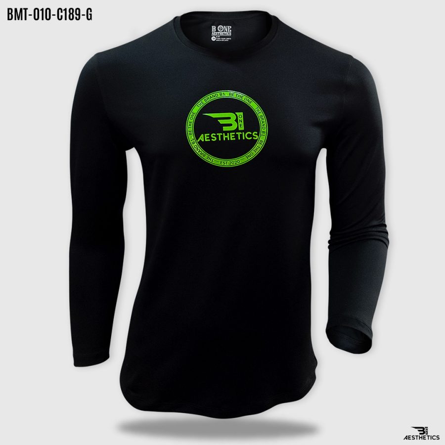 long sleeve print t shirt green