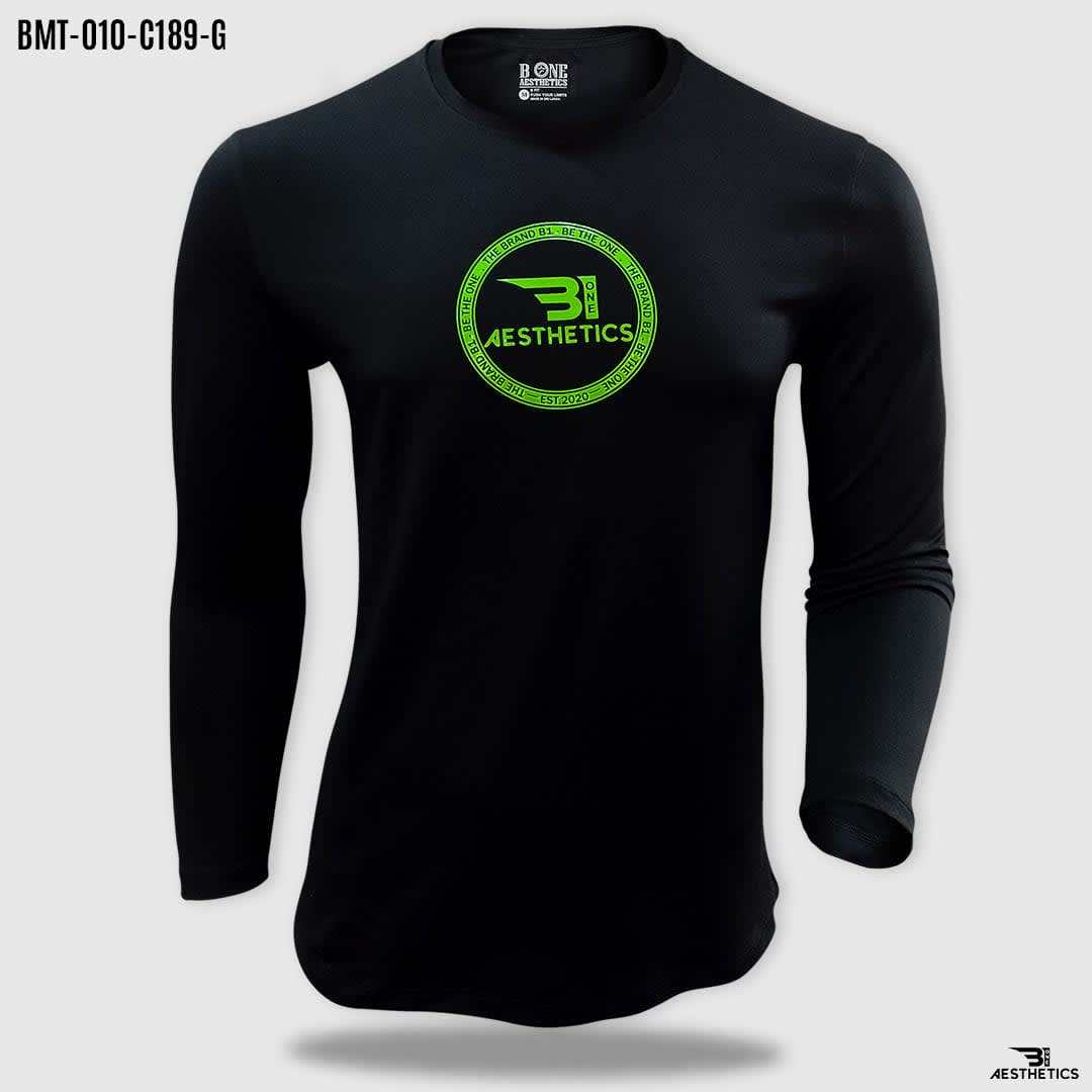 long sleeve print t shirt green