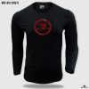 long sleeve print t shirt red