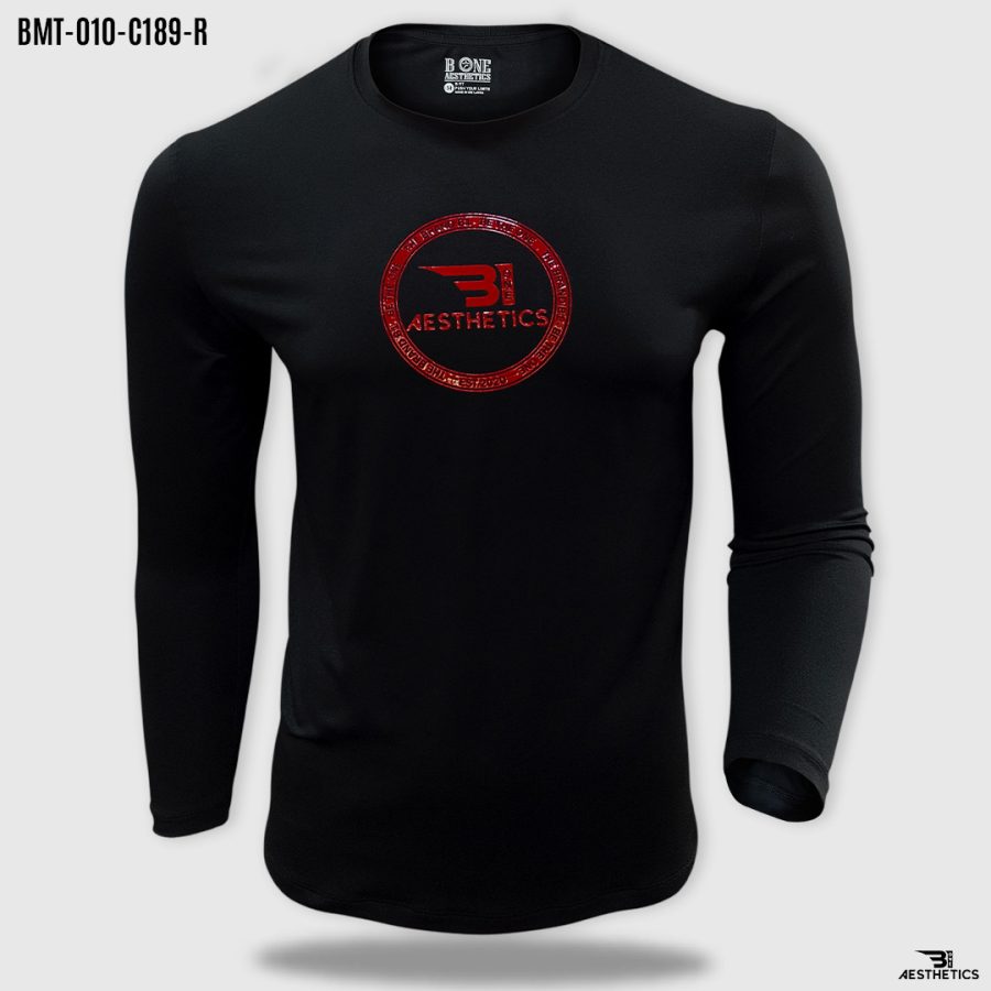 long sleeve print t shirt red