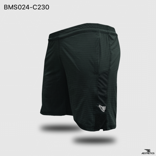 stripe vent zipper pocket short