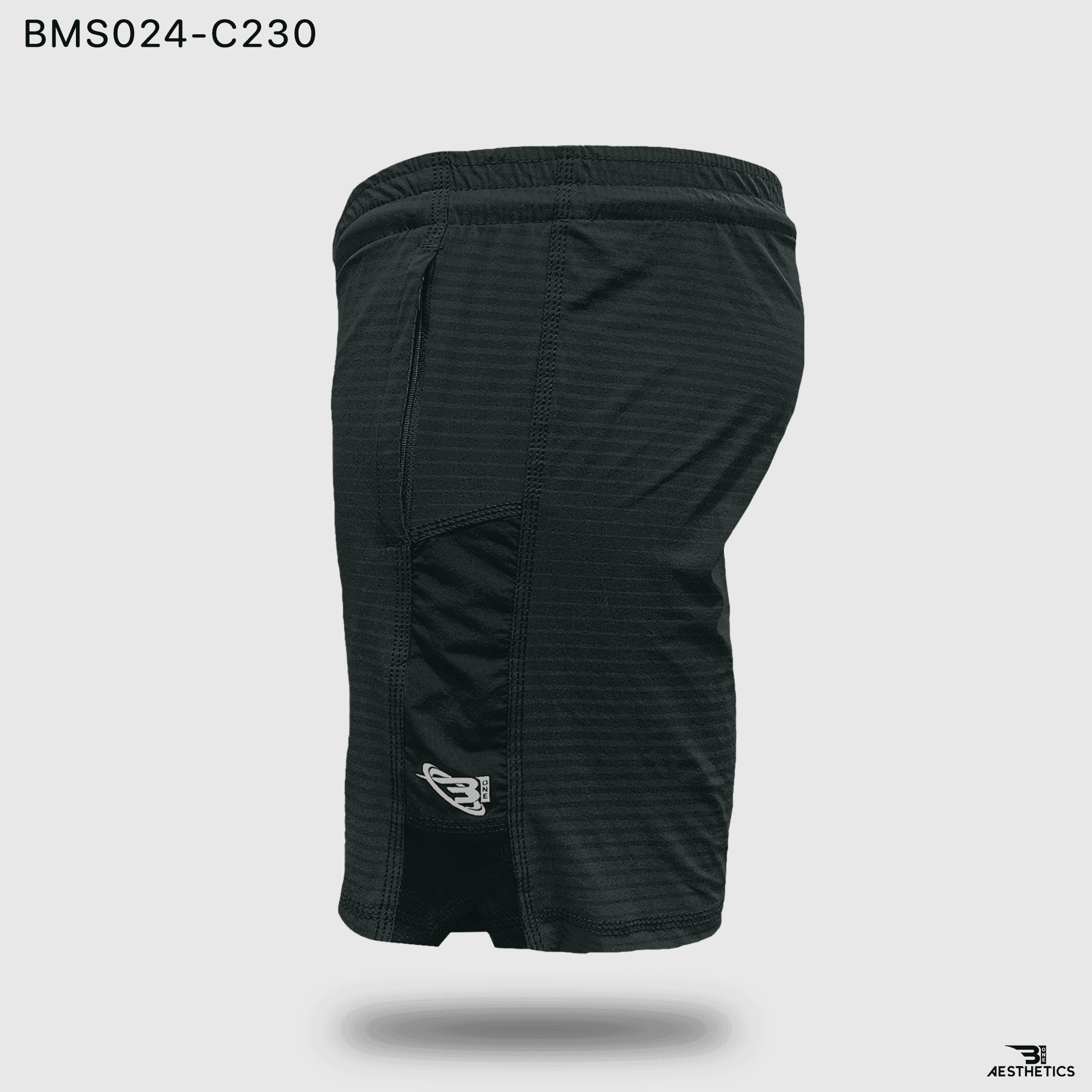 stripe vent zipper pocket short