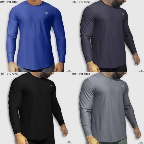 black long sleeve crew neck t shirt