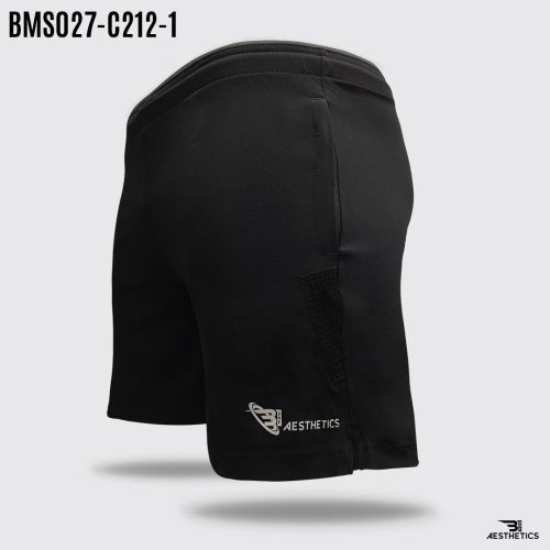 black contrast black zipper short