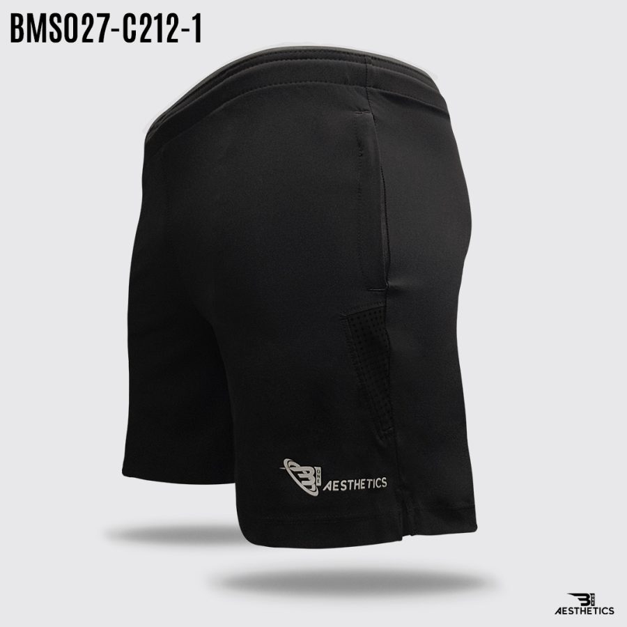 black contrast black zipper short