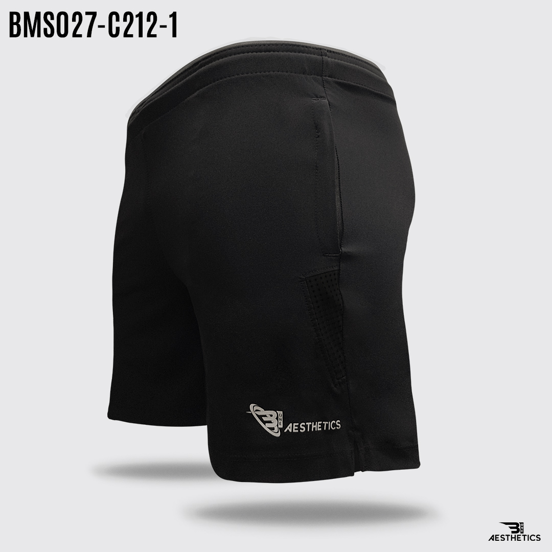 black contrast black zipper short