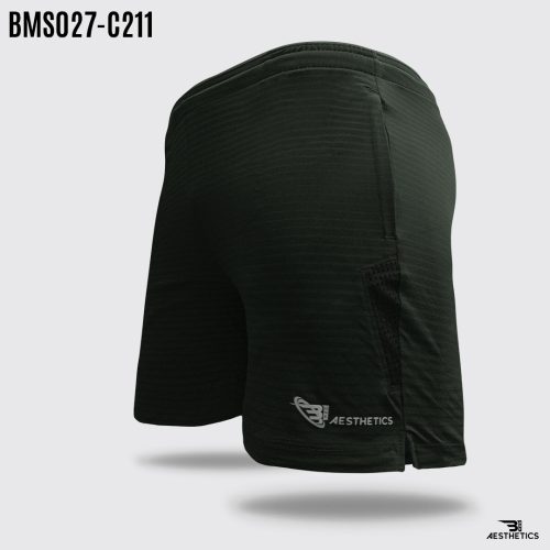 black contrast stripe zipper short