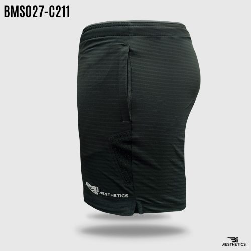 black contrast stripe zipper short