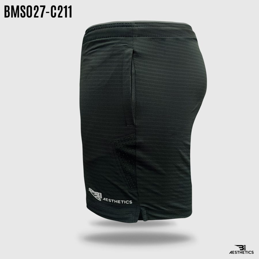 black contrast stripe zipper short