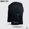 blue contrast blue zipper short