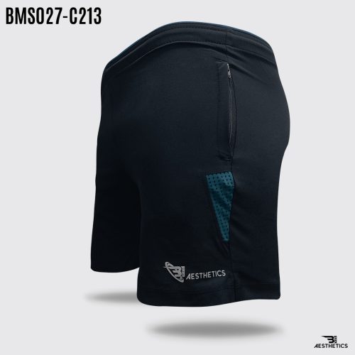 blue contrast blue zipper short