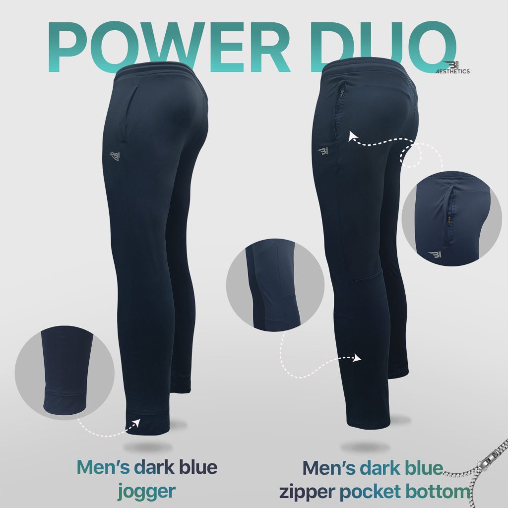 other colours dark blue jogger and zipper pocket bottom