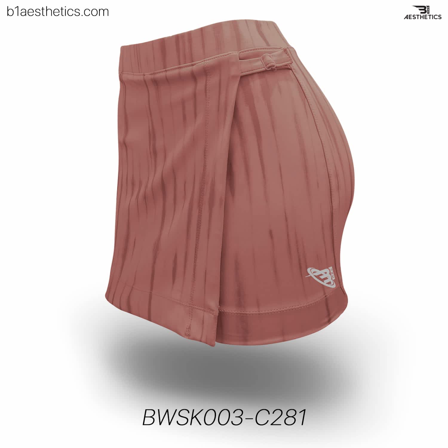 watercolour stripe peach wrap skort