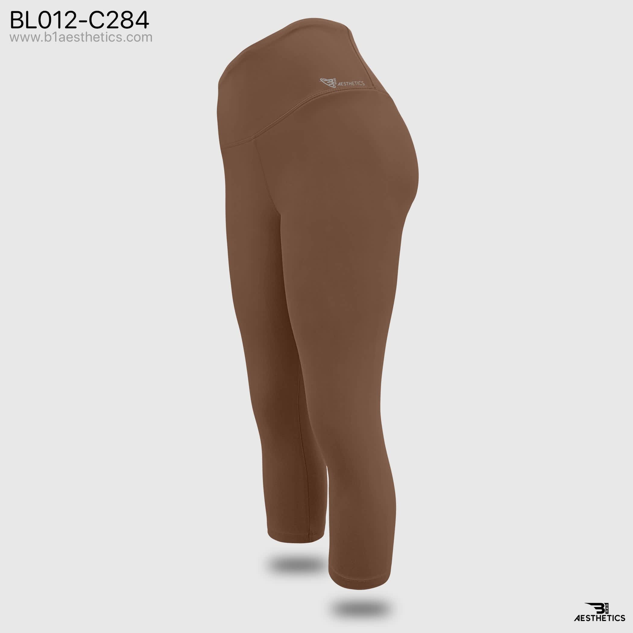 Coconut Brown Knee Length Leggings | Bl012-c284