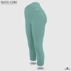 dark powder blue knee length leggings