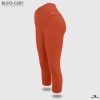 orange red knee length leggings