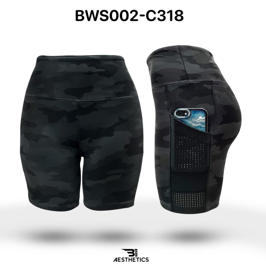 black camo high rise sport tights