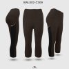 brown knee length mesh legging