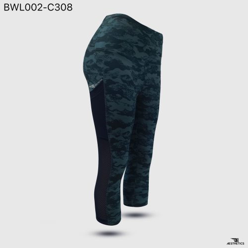 camo knee length mesh leggings