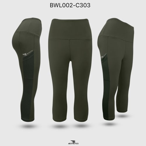 Dark Olive Green knee length leggings