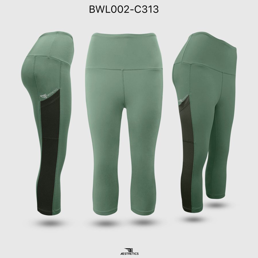 Dark Sea Green knee length leggings