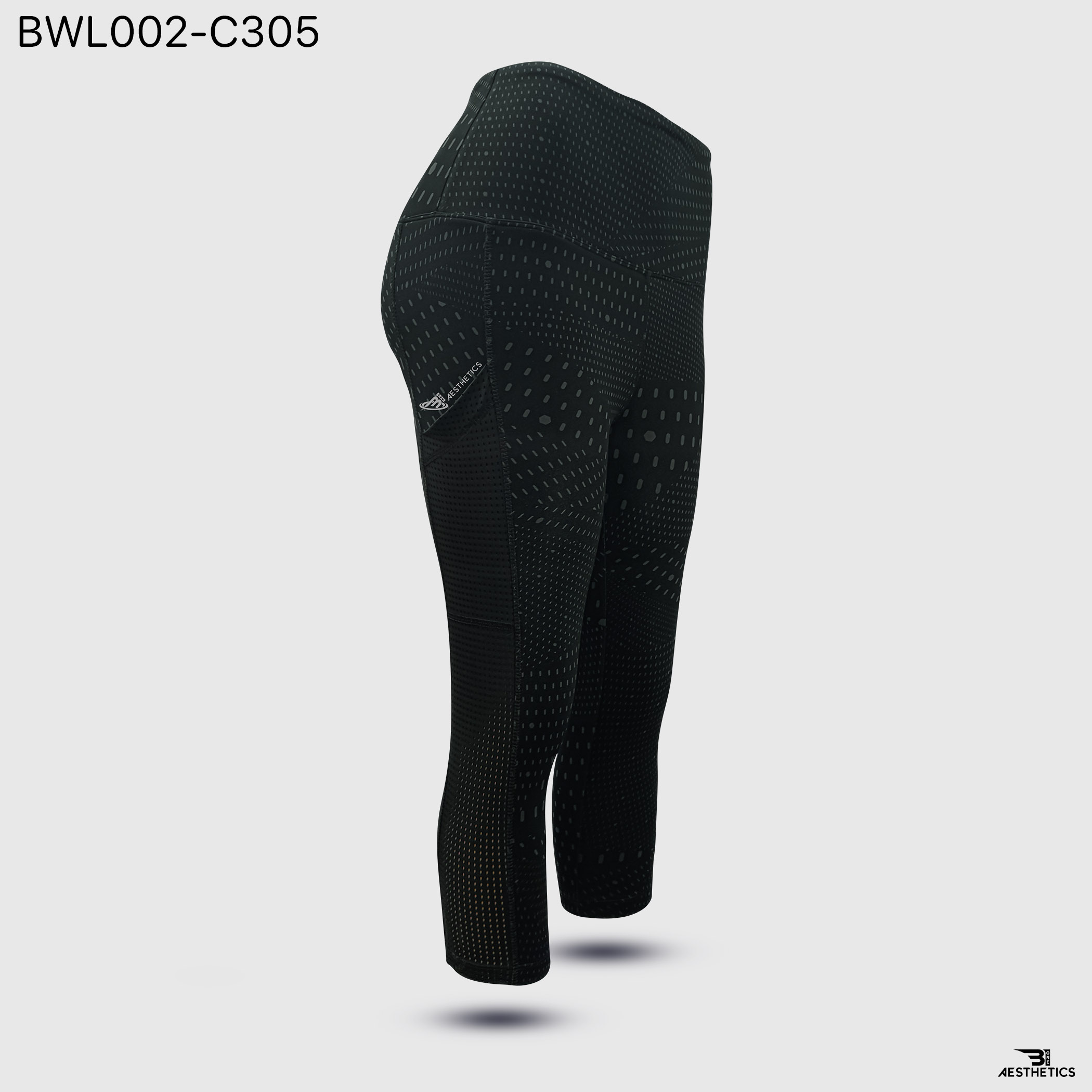 pixel dot knee length mesh leggings
