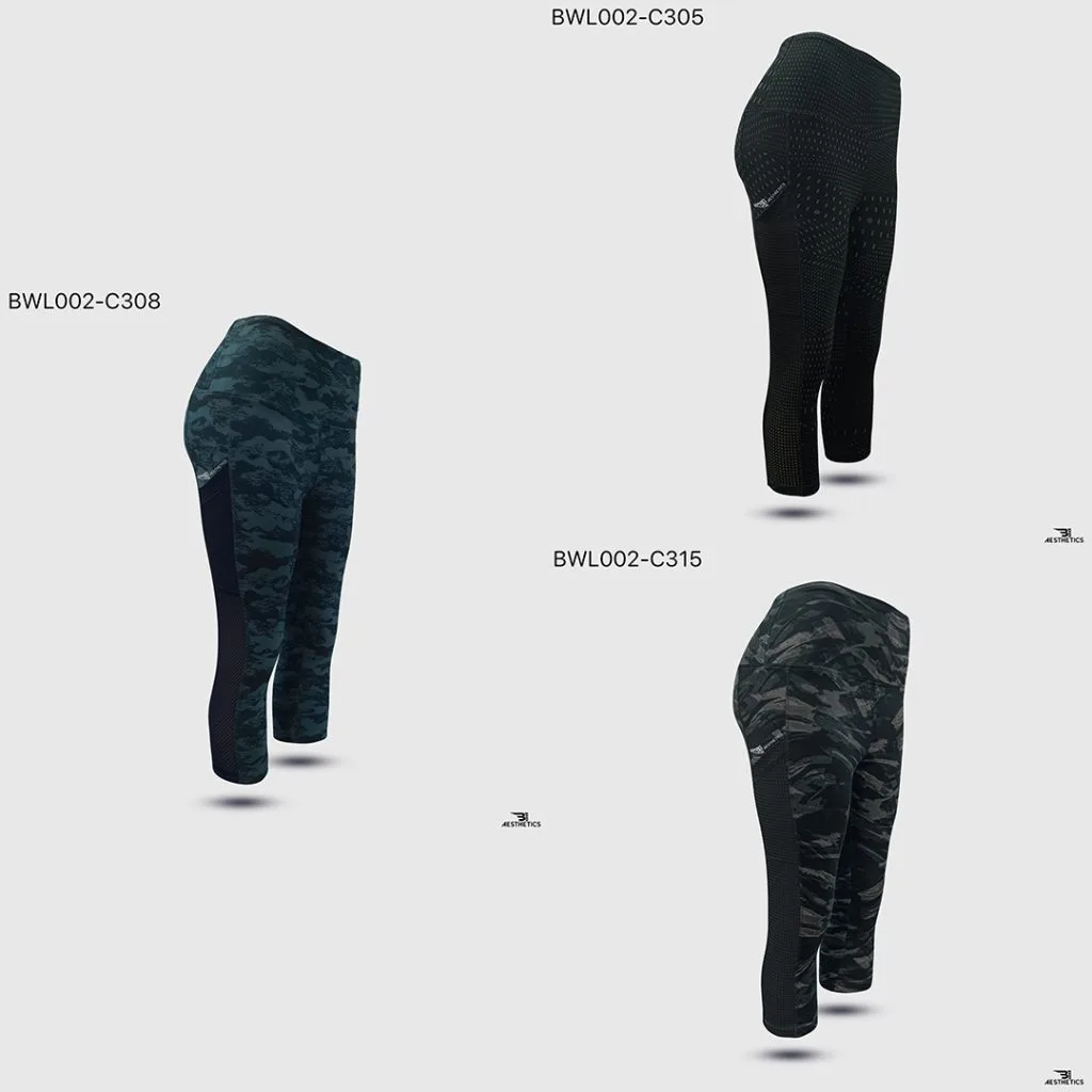 collage knee length mesh leggings