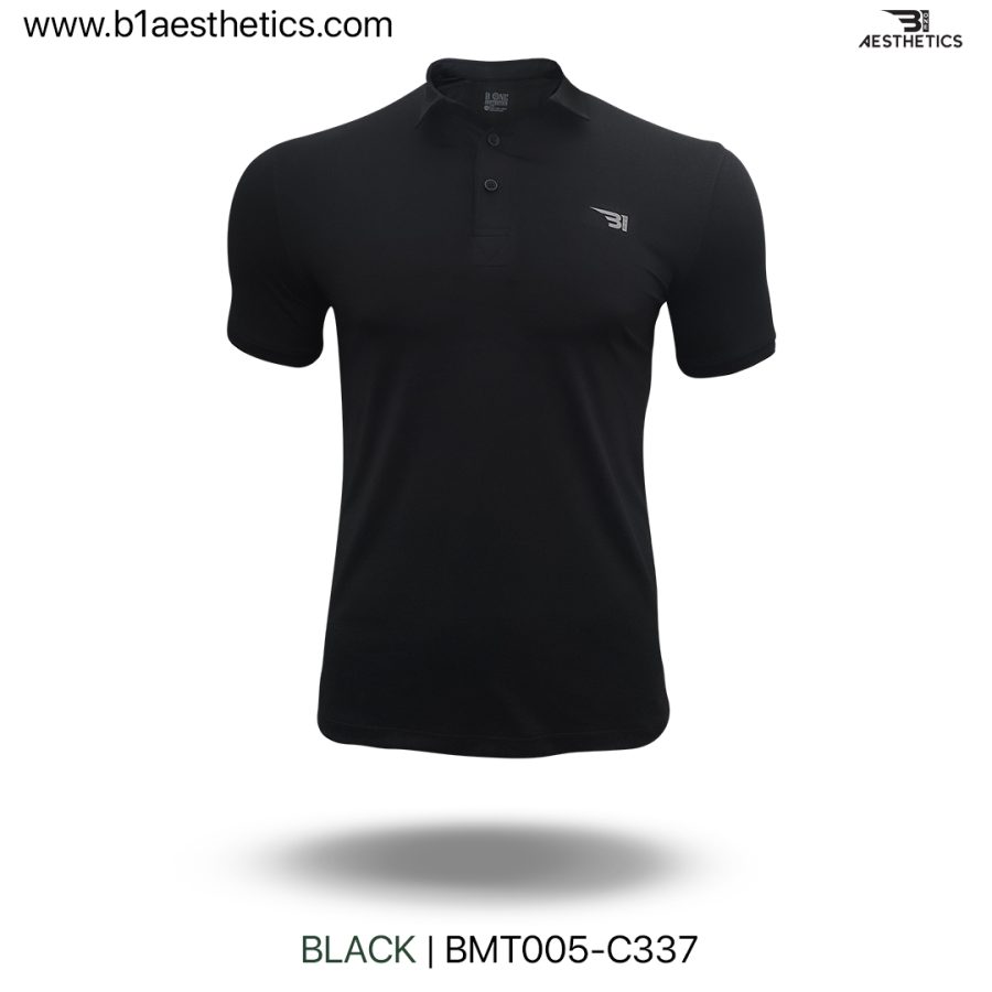 black polo t shirt