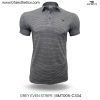 grey even stripe polo t shirt