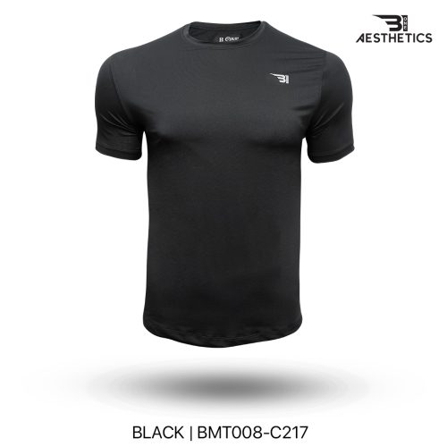 black crew neck t shirt