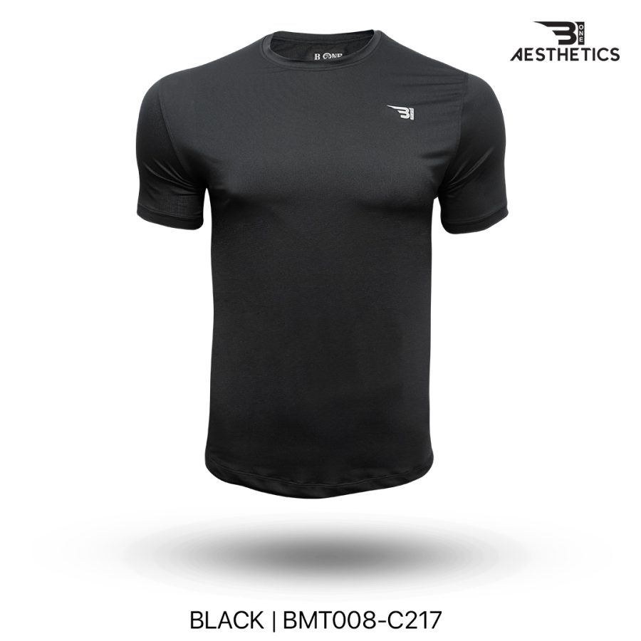 black crew neck t shirt