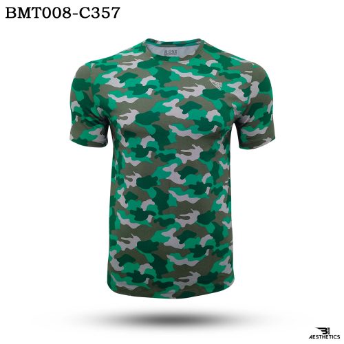 green camo crew neck t shirt